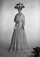 Afternoon dress, Cotton, probably French